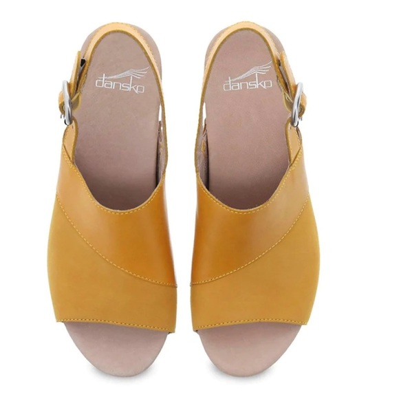 Dansko Madalyn Leather Heel Slingbacks Mango (yellow) Size EU 41 (US 10.5 - 11) - Picture 3 of 14
